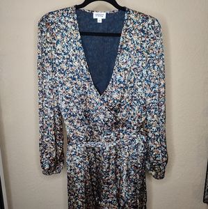 Amazon The Drop x Caralyn Mirand Satin Mock Wrap Long Sleeve Dress with pockets